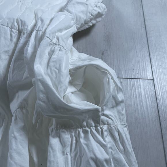 Anthropologie Forever That Girl Medium Tiered Ruched Back Bow Dress White - Picture 4 of 12